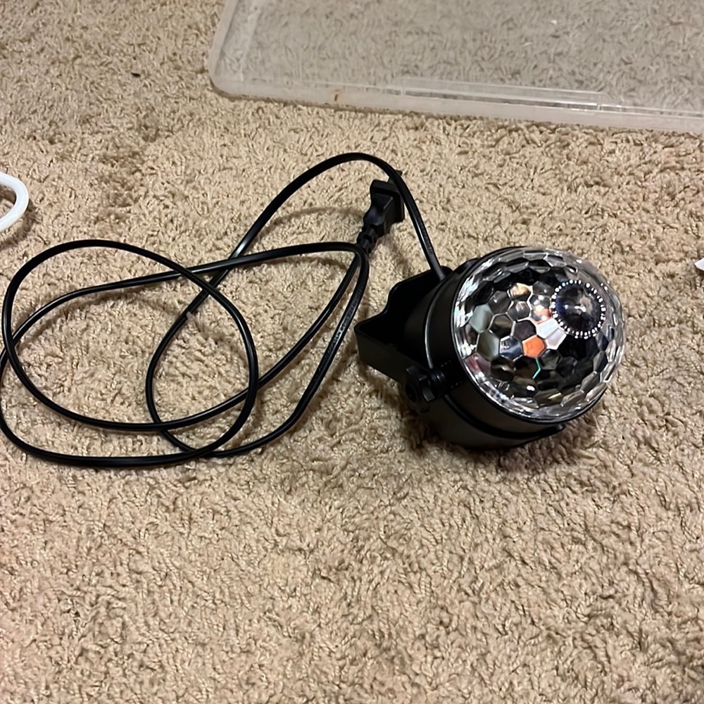 Disco ball !not sure wear remote is? At least plays one color I will still look!